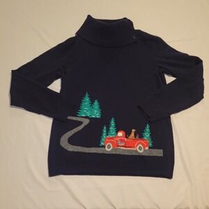 Talbots Women's Size Medium Navy Holiday - Christmas Sweater
